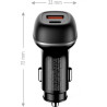 Зарядний пристрій ColorWay USB-C PD65W + USB QC3.0 car adapter (CW-CHA068PD-BK)