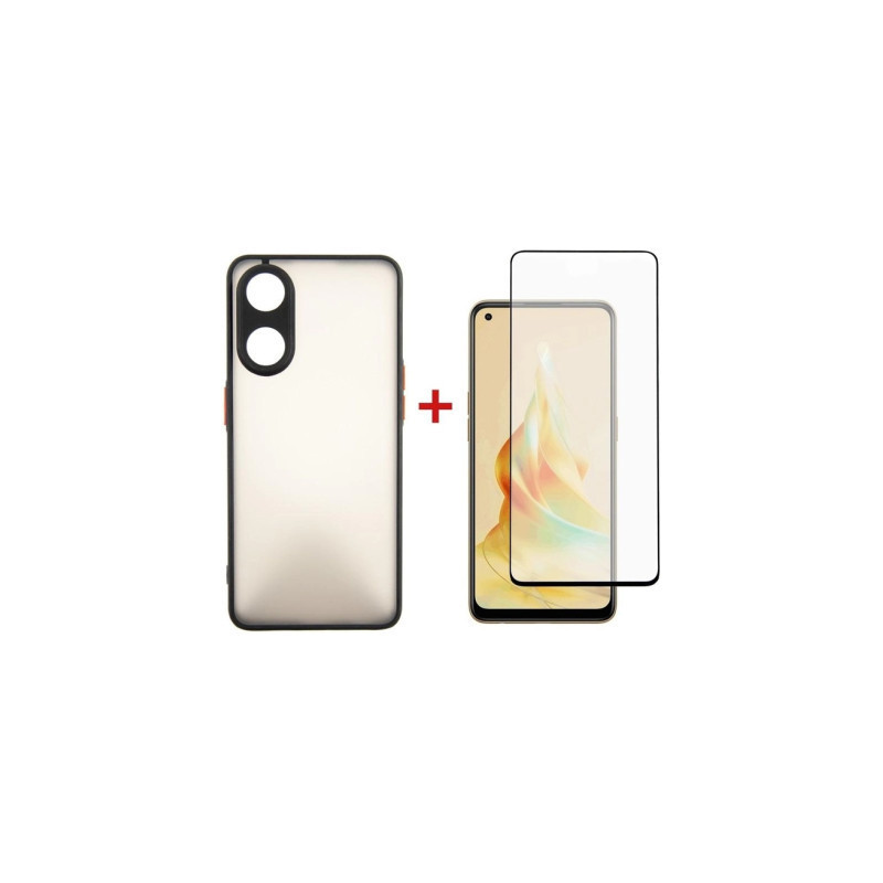 Чохол до мобільного телефона Dengos Kit for OPPO Reno 8T case + glass (Black) (DG-KM-33)