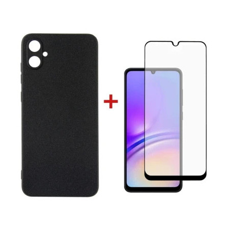 Чохол до мобільного телефона Dengos Kit for Samsung Galaxy A05 (A055) case + glass (Black) (DG-KM-07)