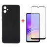 Чохол до мобільного телефона Dengos Kit for Samsung Galaxy A05 (A055) case + glass (Black) (DG-KM-07)