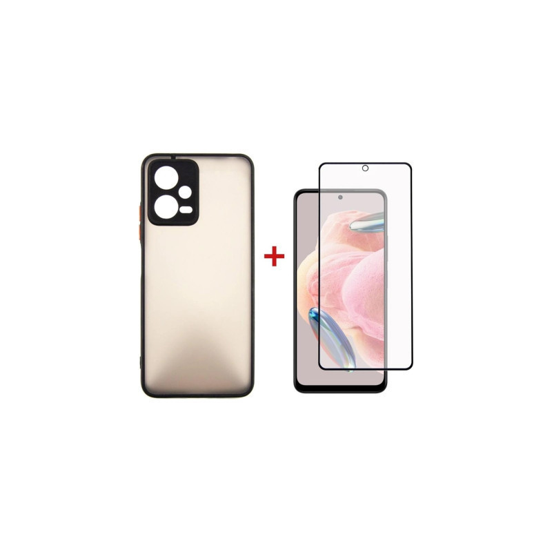 Чохол до мобільного телефона Dengos Kit for Xiaomi Redmi Note 12 5g case + glass (Black) (DG-KM-28)