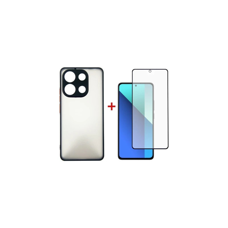 Чохол до мобільного телефона Dengos Kit for Xiaomi Redmi Note 13 4G case + glass (Black) (DG-KM-66)