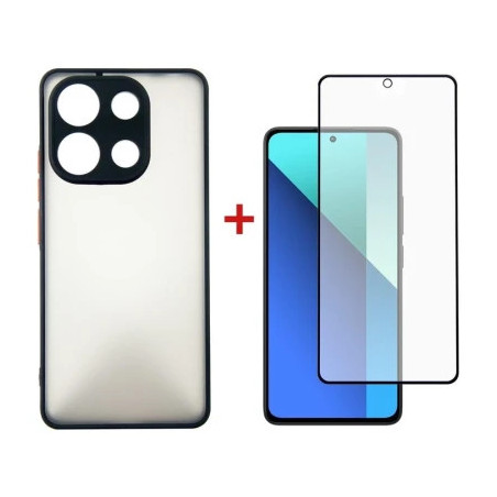 Чохол до мобільного телефона Dengos Kit for Xiaomi Redmi Note 13 4G case + glass (Black) (DG-KM-66)