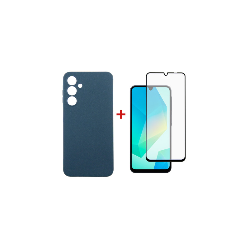 Чохол до мобільного телефона Dengos Samsung Galaxy A16 5G Carbon + glass (Blue) (DG-KM-122)