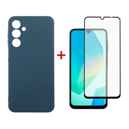 Чохол до мобільного телефона Dengos Samsung Galaxy A16 5G Carbon + glass (Blue) (DG-KM-122)