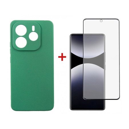 Чохол до мобільного телефона Dengos Kit Xiaomi Redmi Note 14 case Soft + glass (Mint) (DG-KM-131)