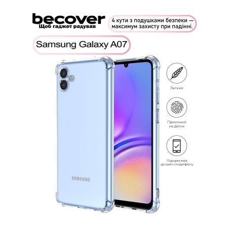 Чохол до мобільного телефона BeCover Anti-Shock Samsung Galaxy A07 SM-A075 Clear (713687)