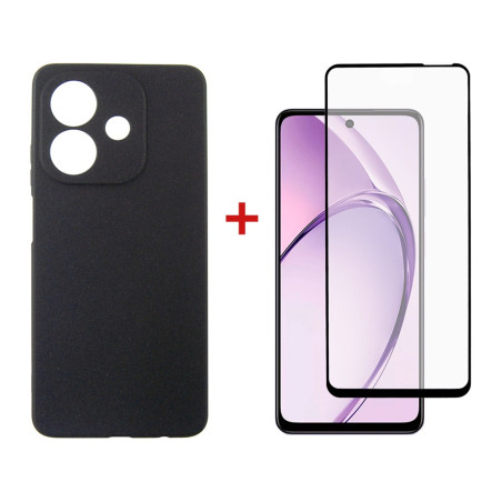 Чохол до мобільного телефона Dengos Carbon + glass Oppo A40m/A40 Black (DG-KM-159)