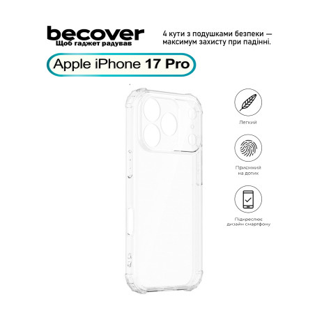 Чохол до мобільного телефона BeCover Anti-Shock Apple iPhone 17 Pro Clear (713797)