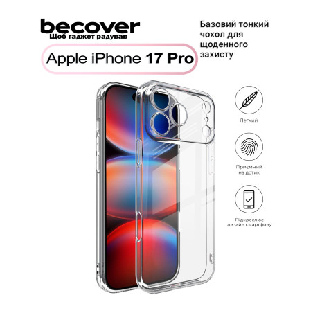 Чохол до мобільного телефона BeCover Apple iPhone 17 Pro Transparent (713761)