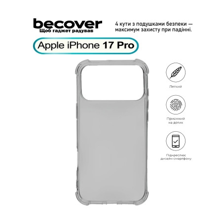 Чохол до мобільного телефона BeCover Anti-Shock Apple iPhone 17 Pro Grey (713798)