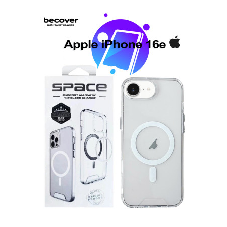 Чохол до мобільного телефона BeCover Space Case MagSafe Apple iPhone 16e Transparent (713884)