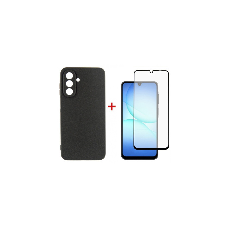 Чохол до мобільного телефона Dengos Carbon Kit for Samsung Galaxy A17 case + glass Black (DG-KM-160)