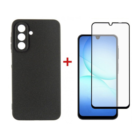 Чохол до мобільного телефона Dengos Carbon Kit for Samsung Galaxy A17 case + glass Black (DG-KM-160)
