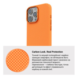 Чохол до мобільного телефона Armorstandart LikeCarbon2 MagCase Apple iPhone 16 Pro Max Kevlar Orange (ARM88595)
