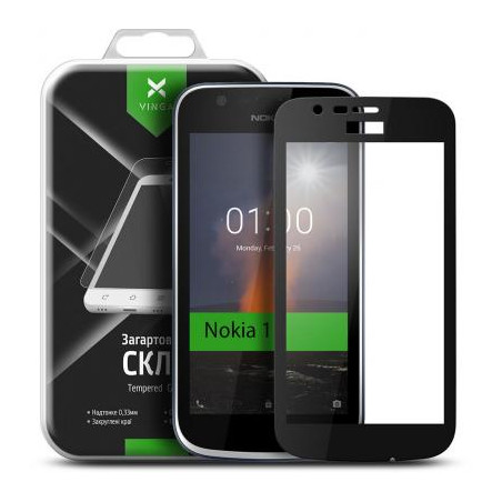 Скло захисне Vinga для Nokia 1 Black (VTPGS-N1B)