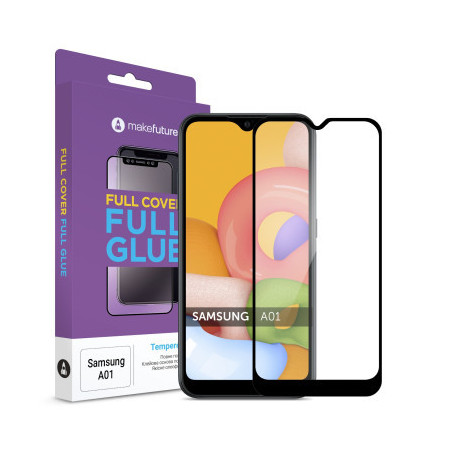 Скло захисне MakeFuture Samsung A01 Full Cover Full Glue (MGF-SA01)