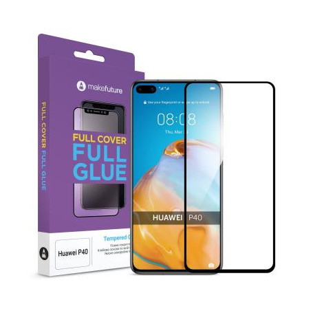 Скло захисне MakeFuture Huawei P40 Full Cover Full Glue (MGF-HUP40)