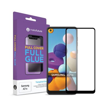 Скло захисне MakeFuture Samsung A21s Full Cover Full Glue (MGF-SA21S)