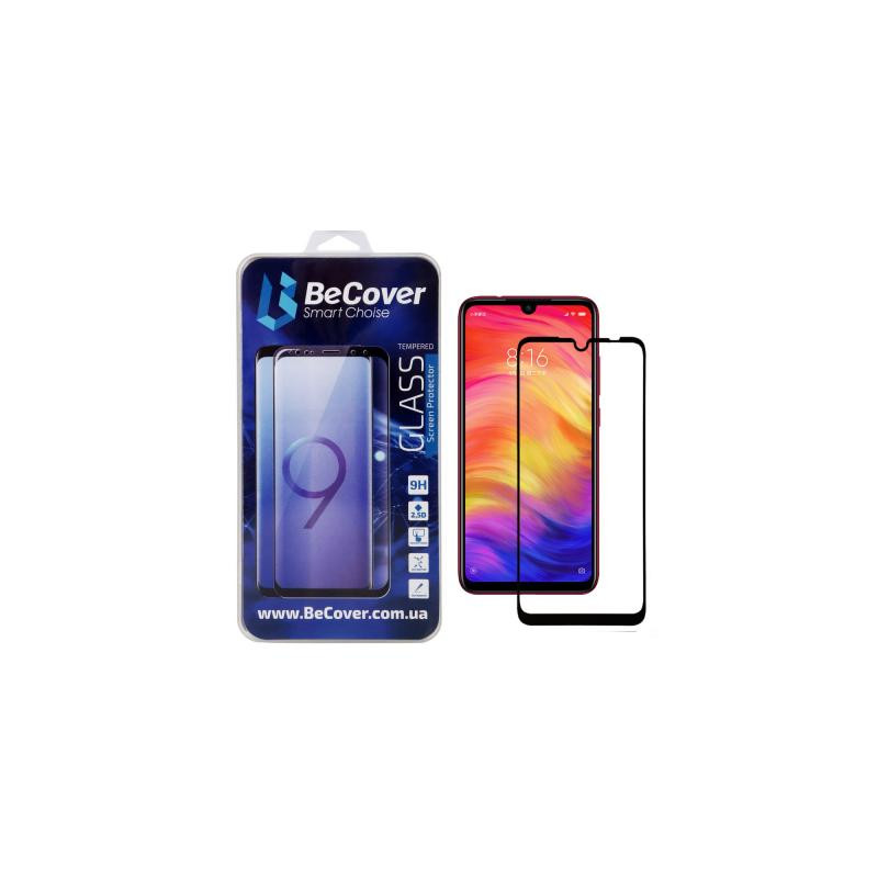 Скло захисне BeCover Full Glue & Cover Xiaomi Redmi Note 7 Black (703190)