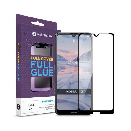Скло захисне MakeFuture Nokia 2.4 Full Cover Full Glue (MGF-N24)
