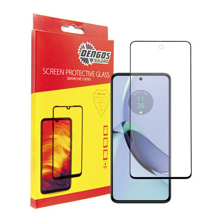 Скло захисне Dengos Motorola G84 (black) (TGFG-327)