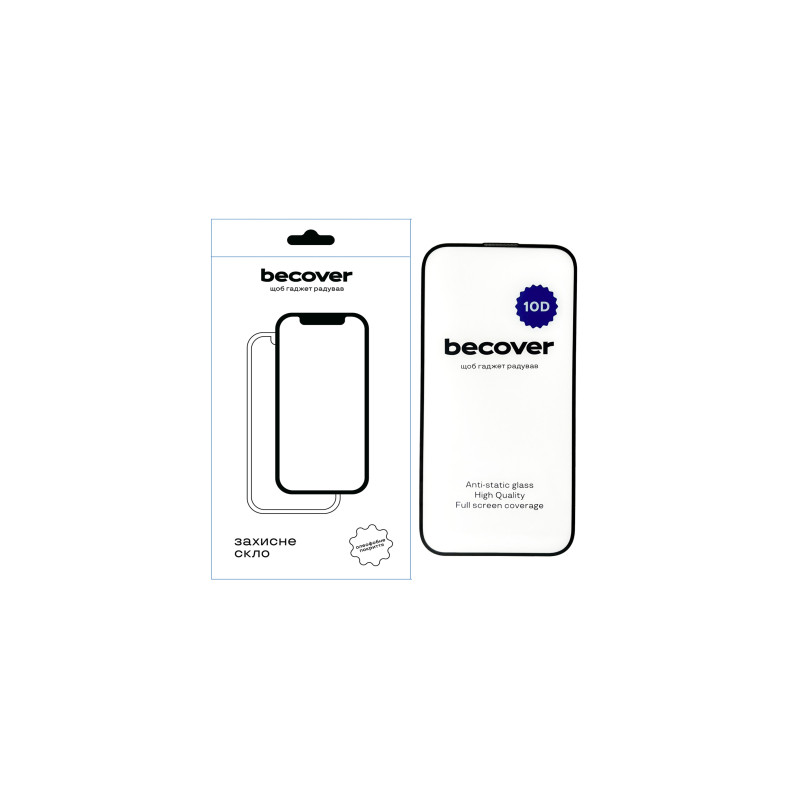 Скло захисне BeCover Apple iPhone 14 10D Black (711325)