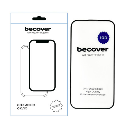 Скло захисне BeCover Apple iPhone 14 10D Black (711325)