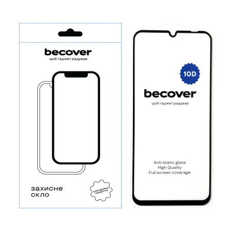 Скло захисне BeCover Xiaomi Redmi 12C 10D Black (711371)