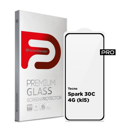 Скло захисне Armorstandart Pro Tecno Spark 30C 4G (kl5) Black (ARM81169)