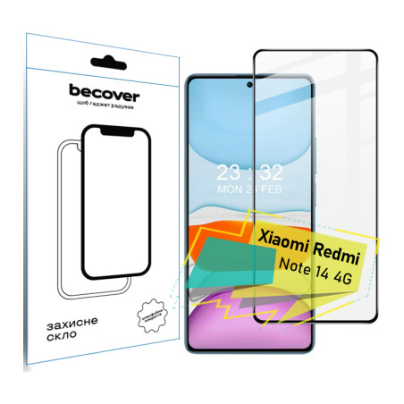 Скло захисне BeCover Xiaomi Redmi Note 14 4G Black (713099)