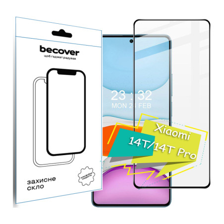 Скло захисне BeCover Xiaomi 14T/14T Pro Black (713322)