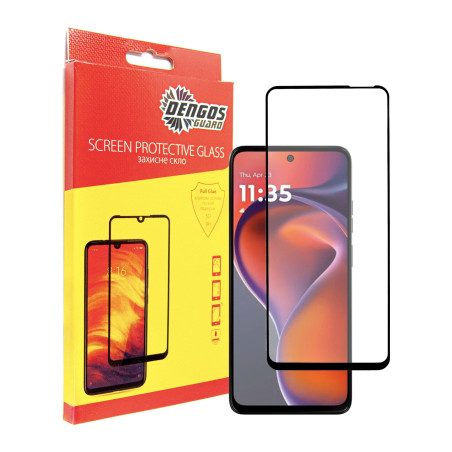 Скло захисне Dengos Full Glue Motorola G15/G15 Power (black) (TGFG-397)