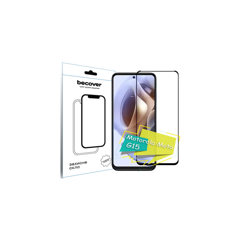 Скло захисне BeCover Motorola Moto G15 Black (713414)