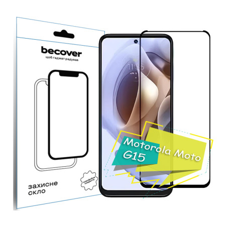 Скло захисне BeCover Motorola Moto G15 Black (713414)