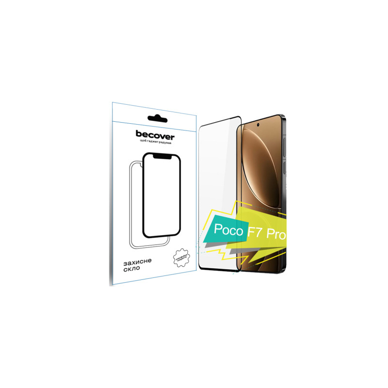 Скло захисне BeCover Poco F7 Pro Black (713416)