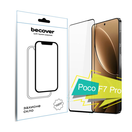 Скло захисне BeCover Poco F7 Pro Black (713416)