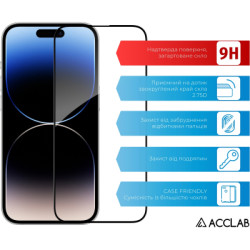 Скло захисне ACCLAB Full Glue ESD Apple iPhone 14 Pro Black (1283126542046)