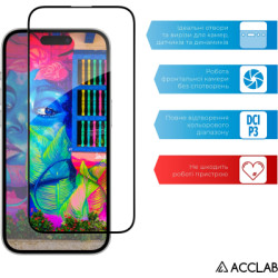 Скло захисне ACCLAB Full Glue ESD Apple iPhone 14 Pro Black (1283126542046)