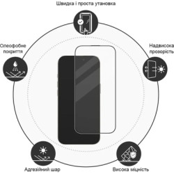 Скло захисне Drobak Apple iPhone 16e Black Frame A+ (383876)