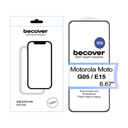 Скло захисне BeCover Motorola Moto G05 / E15 10D Black (713575)