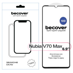 Скло захисне BeCover Nubia V70 Max 10D Black (713557)