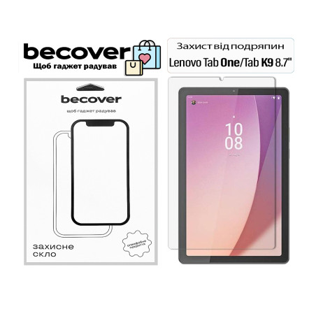 Скло захисне BeCover Lenovo Tab One / Tab K9 8.7" 2025 (TB305XU/FU) (713700)