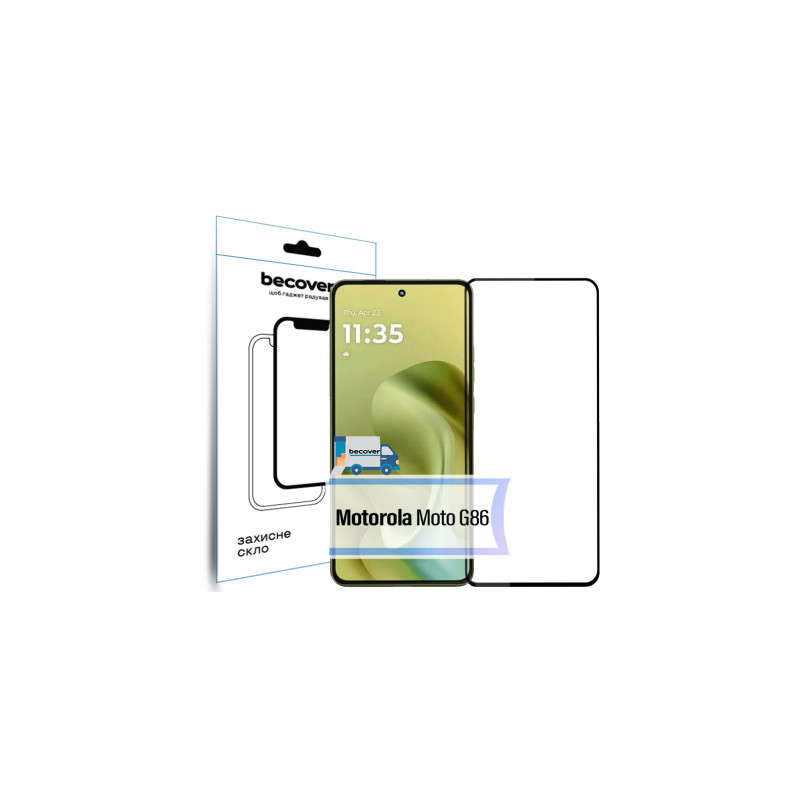 Скло захисне BeCover Motorola Moto G86 Black (713727)