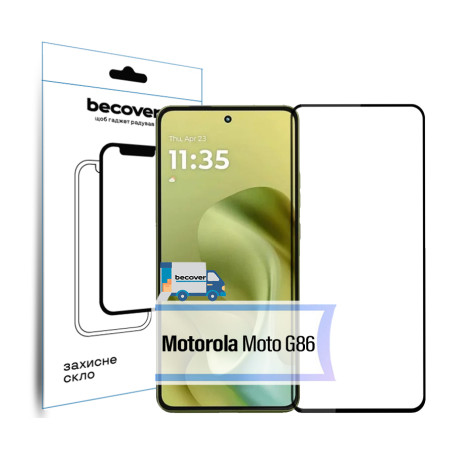 Скло захисне BeCover Motorola Moto G86 Black (713727)