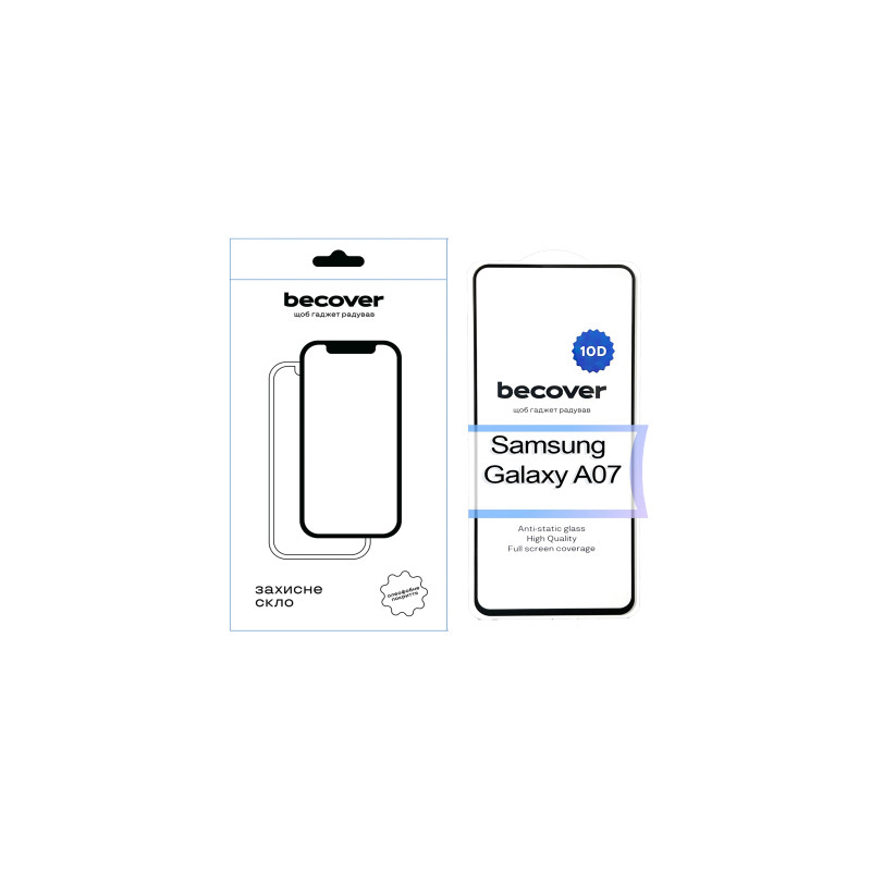 Скло захисне BeCover 10D Samsung Galaxy A07 SM-A075 Black (713684)