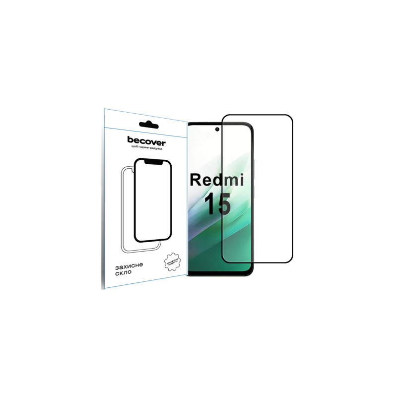 Скло захисне BeCover Xiaomi Redmi 15 Black (713905)