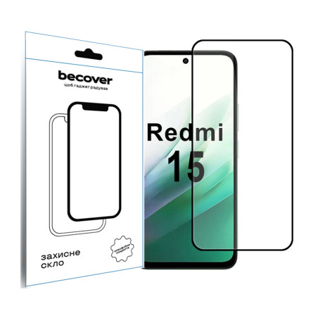 Скло захисне BeCover Xiaomi Redmi 15 Black (713905)