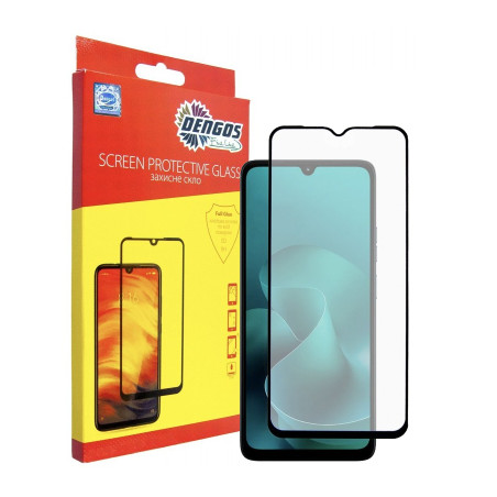 Скло захисне Dengos Full Glue Motorola G06 Black (TGFG-420)