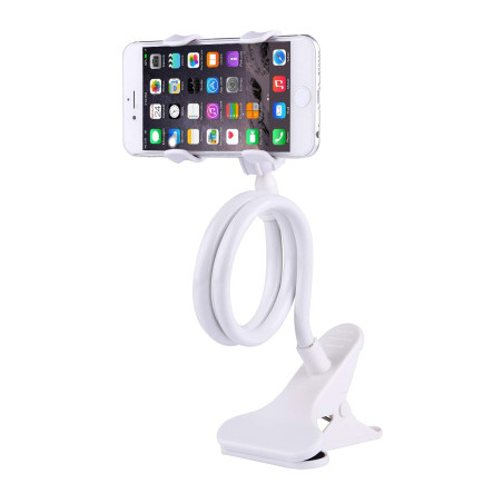 Тримач для смартфонів XoKo прищепка, гнучкий, 65 см, білий (XK-RM-C20-WHT)